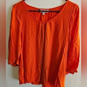 Jennifer Lopez Vibrant Orange Blouse
